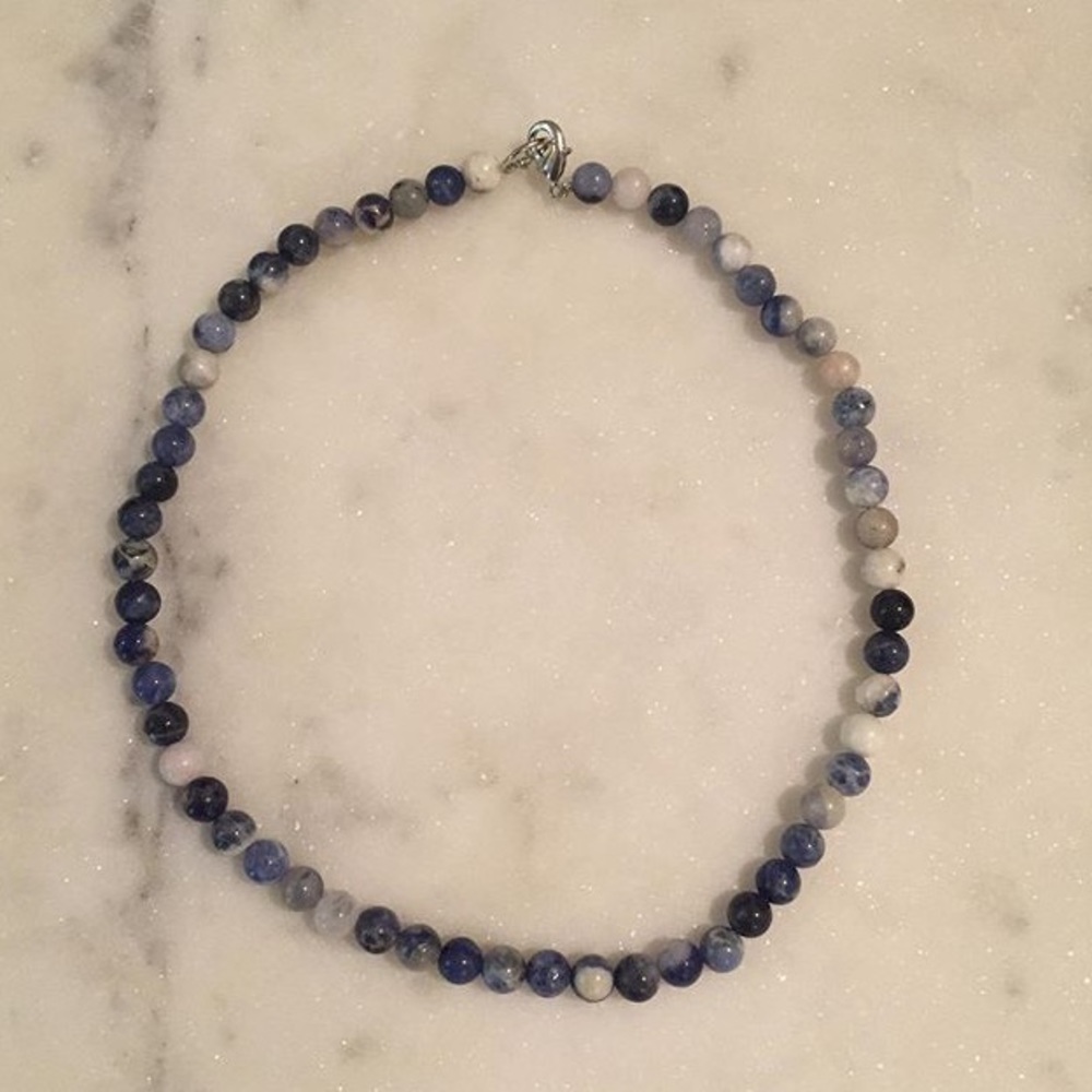 blue marble handmade necklace